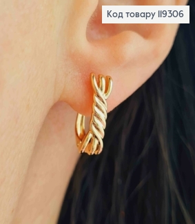 Серьги "Спираль", 1,5см, английская застежка, XUPING 18K 119306 фото