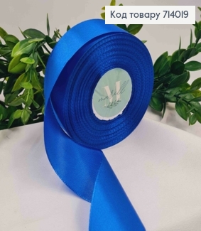 Лента атласная СИНЯЯ (цвет 040), ширина 4см, длина 36 ярдов (33м) 714019 фото