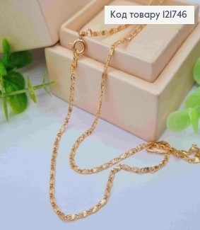 Цепочка плетения пластинками с тиснением, длина 45см, Xuping 18К. 121746 фото