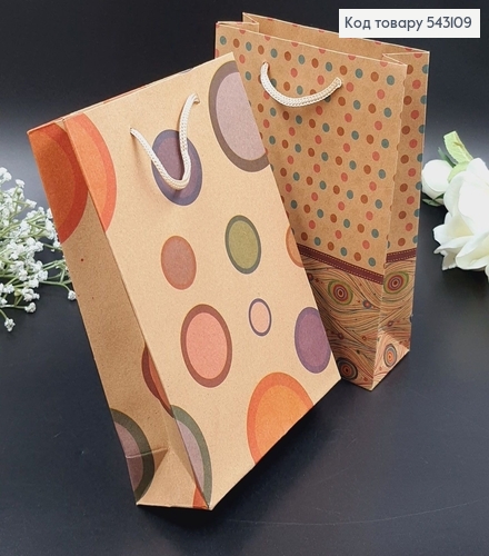 Пакет бумажный средний крафт с рисунком 20х14,5 см в асс. 543109 фото 4