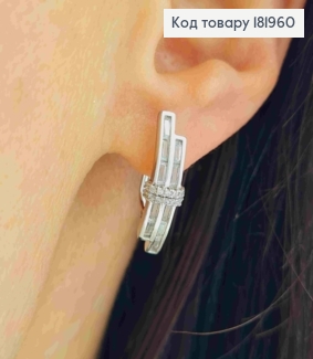 Сережки родовані прикрашені Блискучими камінцями, 2см, англійська застібка, Xuping 181960 фото