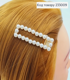 Заколка Стрела металл 6 см с жемчугом 233009 фото