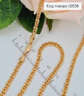 Цепочка плетение кофейное ЗЕРНЯТКО, ширина 4мм, длина 50см, Xuping 18K 121538 фото