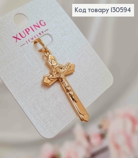 Хрестик з розп'яттям, 3,2*1,7см, Xuping 18K 130594 фото