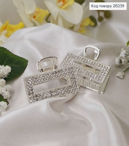 Краб металл Прямоугольный в камнях дл. 4,5см, шир. 2см 215239 фото 1