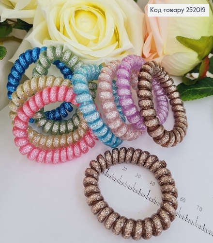 Резинка Пружинка №19 4 см з блиском в асорт. 252019 фото 1