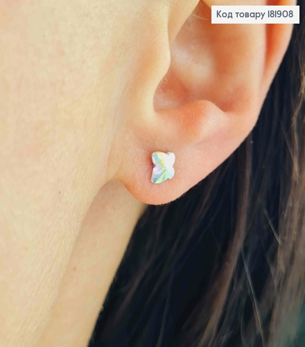 Сережки родовані гвіздки "Метелики" з Блискучого каменя Сваровські Хамлеон,  4,5мм, XUPING 18K 181908 фото 1