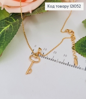 Цепочка якорное плетение 1мм, длина 45+3см, с подвеской Ключик, Xuping 18К 121052 фото