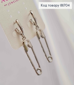 Серьги родованные с подвесной заколкой, 1,5+3,3см, английская застежка, Xuping 181704 фото