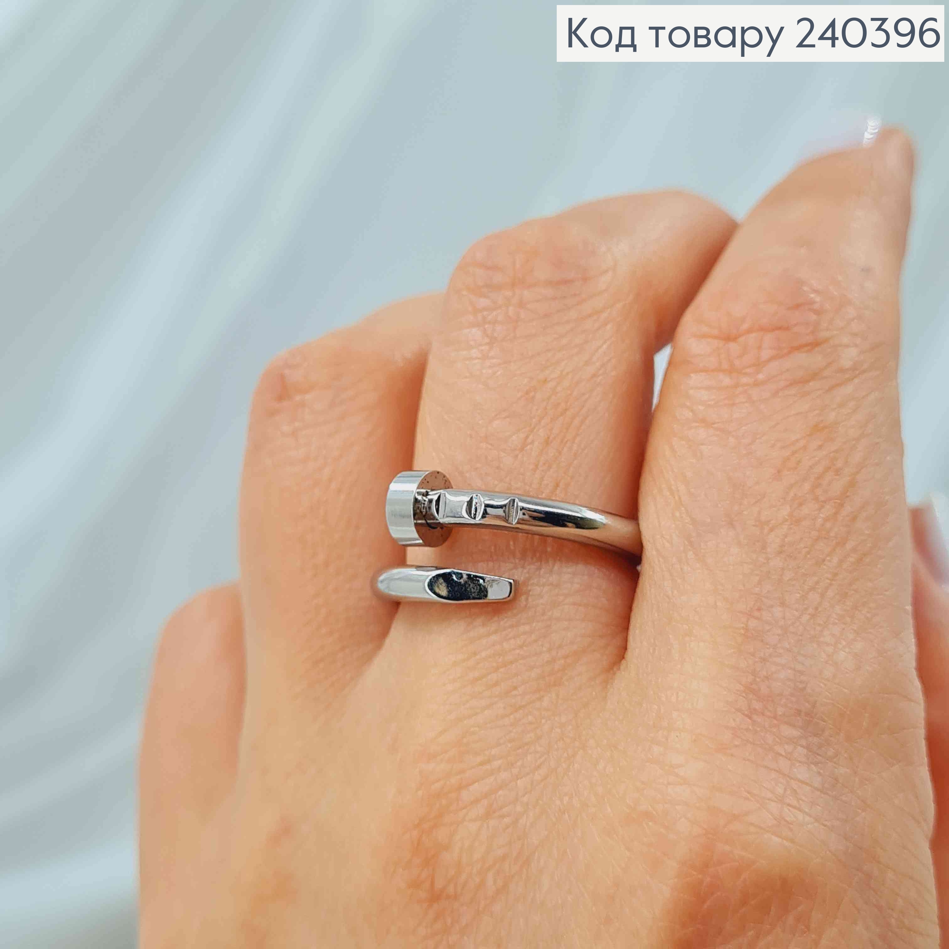 Кольцо, гвоздь "Картье" серебреного цвета, сталь Stainless Steel 240396 фото 2