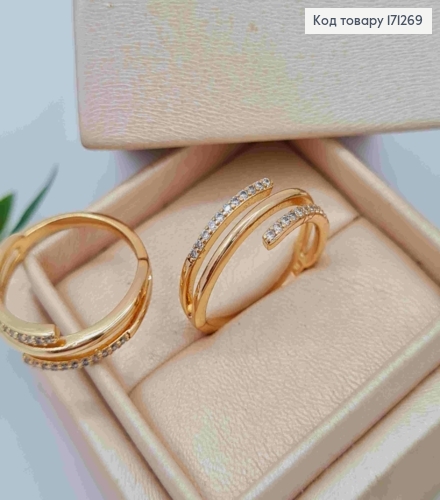 Кольцо украшено Нежными Блестящими камешками, Xuping 18К 171269 фото 2
