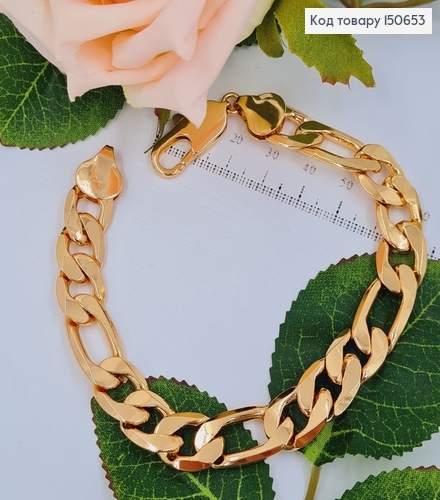 Браслет панцирное плетение 12мм, длина 23см, Xuping 18К 150653 фото 1