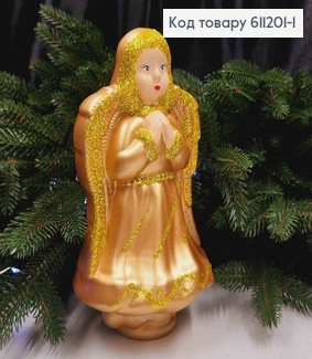 Верхушка на елку Ангел ЗОЛОТОЙ (ЦВЕТ), высота 20см, Украина 611201-1 фото