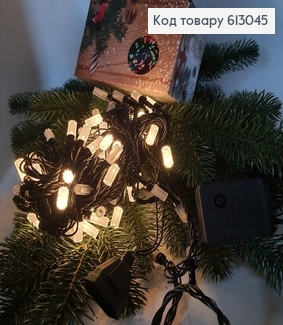 Гирлянда лампочка-цилиндр черная проволока 9 м 100 LED белая теплая 613045 фото