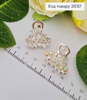 Краб металл, серебряного цвета, в камешках цвета в ассорт., 2,5см 215317 фото