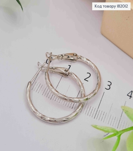 Сережки родовані кільця Гранені, діаметр 2,5см, Xuping 182012 фото 2