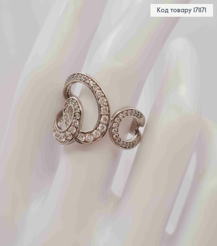 Кольцо родованное "Magical" украшено Блестящими камнями, Xuping 18К 171171 фото 2