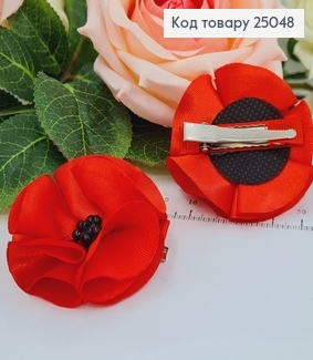 Заколка стрела уточка с маками, 6см, ручная работа, Украина 25048 фото