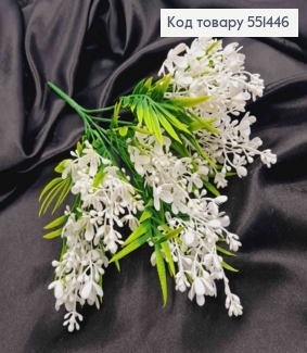 Искусственная композиция Пуансетия, БЕЛОГО цвета, 7 веточек на металлическом стержне, 31см 551446 фото