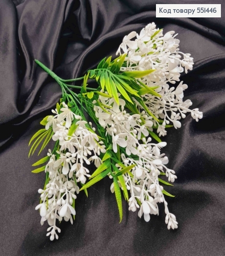 Штучна композиція Пуансетія, БІЛОГО кольору, 7 гілочок на металевому стержні, 31см 551446 фото 1