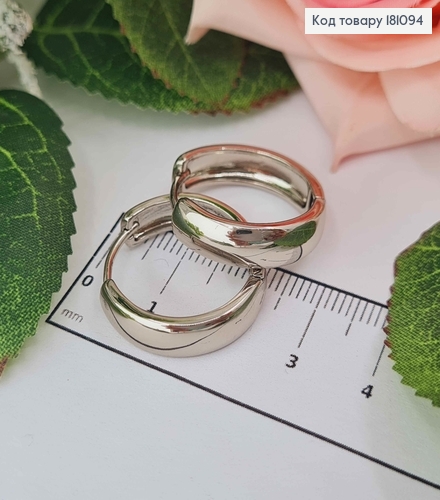 Серьги родованные, Кольца диам. 2см, шир. 5мм, Xuping 181094 фото 1