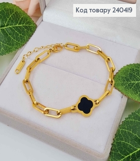 Браслет Van Cleef, плетение цепочка, золотого цвета, 18,5+4см, Stainless Steel 250006 фото