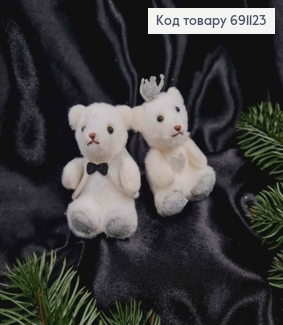 Набор фигурок (2шт) "Парочка мишек" белого цвета, размер каждого мишки 7*4см 691123 фото