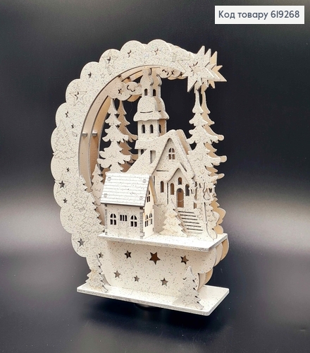 Деревянная Лунная Композиция, в блестках, 23*19*7см, Украина 619268 фото 1