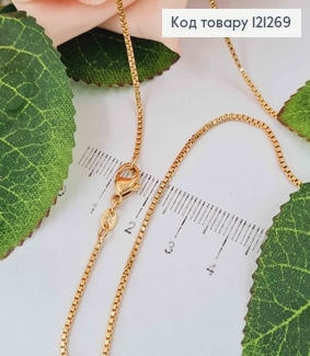 Цепочка 1мм, длина 35см, плетение КВАДРАТНОЕ ЯКОРНОЄ Xuping 18K 121269 фото