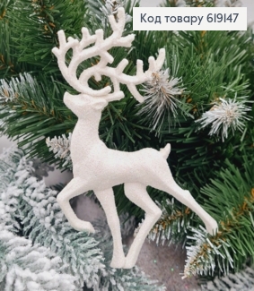 Новорічна фігура Блиск Олень Білий, 15*10см, Україна 619147 фото