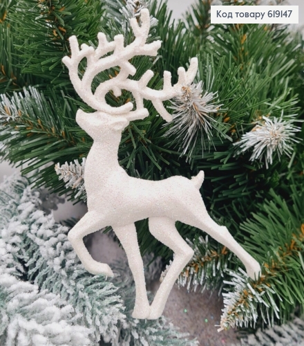 Новорічна фігура Блиск Олень Білий, 15*10см, Україна 619147 фото 1