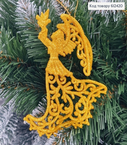Новогодняя фигура Блеск Ангел с голубем ЗОЛОТО, 12*7см, Украина 612420 фото 1