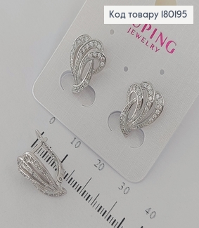 Серьги    с камнями   родированые  медицинское золото Xuping 180195 фото