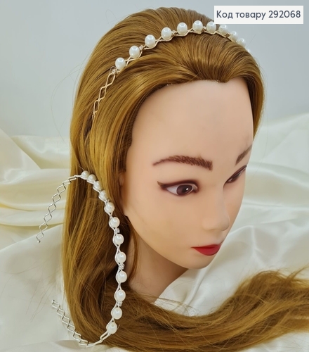 Обруч плетеный из жемчужин та камней 292068 фото 1