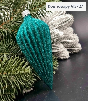 Фігурка блиск "БУРУЛЬКА конусна", ЗЕЛЕНА, 12*6см, прикраса пластикова, Україна 612727 фото