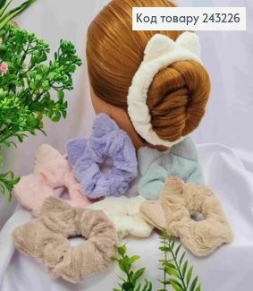 Резинка объемная ПУШОК с ушками, диаметр 9см, Цвета в ассортименте 243226 фото