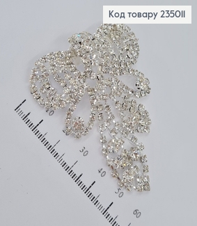 Брошь металл Бантик  большой серебряный 235011 фото