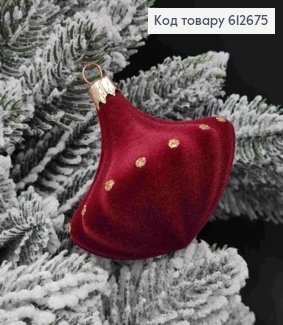Фигурка бархатная "ЮЛА", цвет МАРСАЛ, размер 7*8см,новогоднее украшение пластиковое, Украина 612675 фото