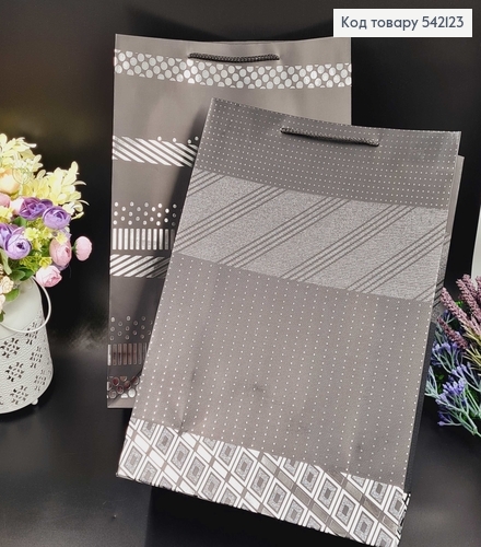 Пакет бумажный "Серебро на Черном", 31х42х12см, в ассорт. 542123 фото 1