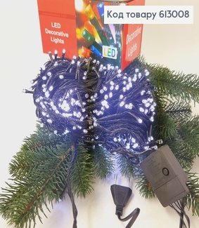 Гирлянда 500 LED 27 м черная проволока белая холодная 613008 фото