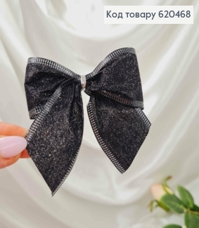 Бант новорічний з блиском  ЧОРНИЙ 9*8см (4см стрічка), ручна робота, Україна 620468 фото