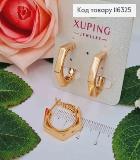 Серьги кольца 2см, Многогранные, Xuping 18K 116325 фото
