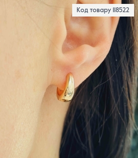 Серьги кольца с расширением вниз, диаметр 1,2см, XUPING 18K 118522 фото