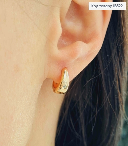 Серьги кольца с расширением вниз, диаметр 1,2см, XUPING 18K 118522 фото 1