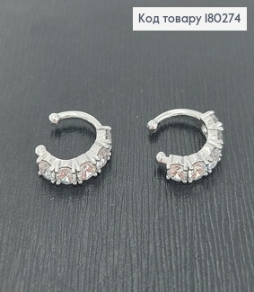 Сережки на хрящ з камінцем   родіроване медзолото Xuping 180274 фото