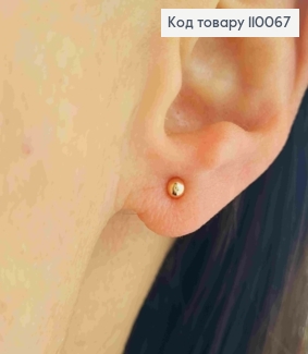 Сережки гвіздки "Кульки", розмір 0,3см, Xuping 18K 110067 фото