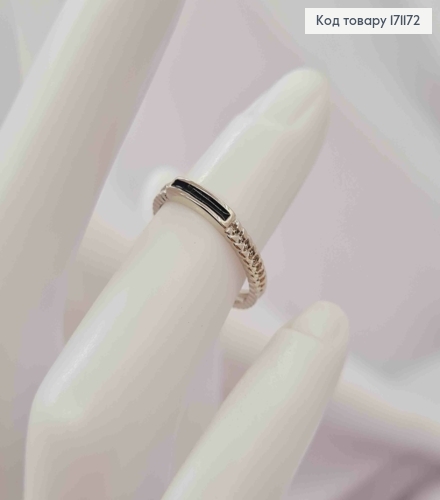 Кольцо родованное на фаланге Косичка с черной эмалью, Xuping 18К. 171172 фото 2