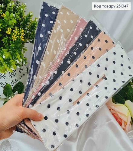 Тканинний Твістер для волосся, в горошок, 34*9,5см, кольори в асорт. 251047 фото 1