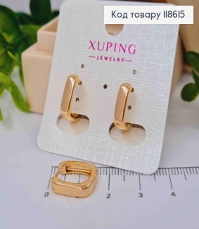 Серьги кольца "Овальные", ширина 4мм, длина 1,4см, Xuping 18К. 118615 фото