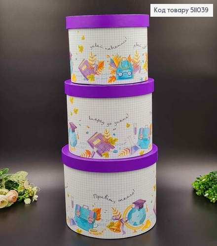 набор коробок, 3шт. "Привет школо!", 17,5*20,5см, 16*18,5см, 14*16,5см 511039 фото 1